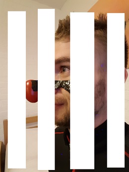 Halb Zebramensch, halb Nasenbär. (er ist vollständig)